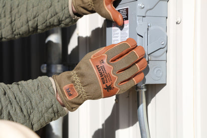 MU3624FR - Mustang Utility Drivers Work Gloves - Premium A Grade Grain Goatskin - Double Palm - DuPont™ Kevlar® Aramid Lined Palm - Nomex® Back - Wing Thumb - Sewn with DuPont™ Kevlar® - This FR Glove has an Arc Rating of 24.7 cal/cm²
