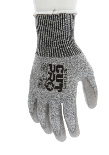 92752PU - MCR Safety CutPro® - 13-Gauge HyperMax® HPPE Shell - Cut Resistant Work Gloves - Polyurethane (PU) Coated Palm and Fingertips
