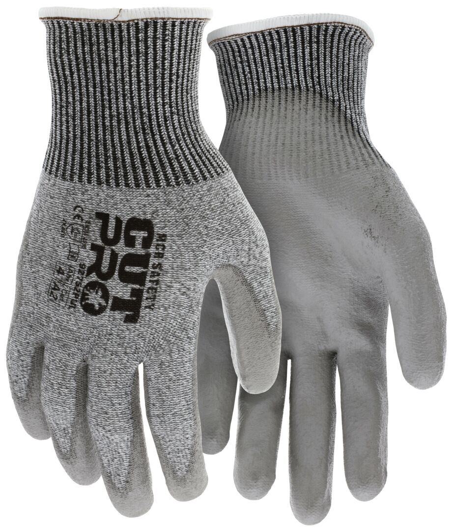 92752PU - MCR Safety CutPro® - 13-Gauge HyperMax® HPPE Shell - Cut Resistant Work Gloves - Polyurethane (PU) Coated Palm and Fingertips