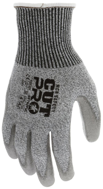 92752PU - MCR Safety CutPro® - 13-Gauge HyperMax® HPPE Shell - Cut Resistant Work Gloves - Polyurethane (PU) Coated Palm and Fingertips