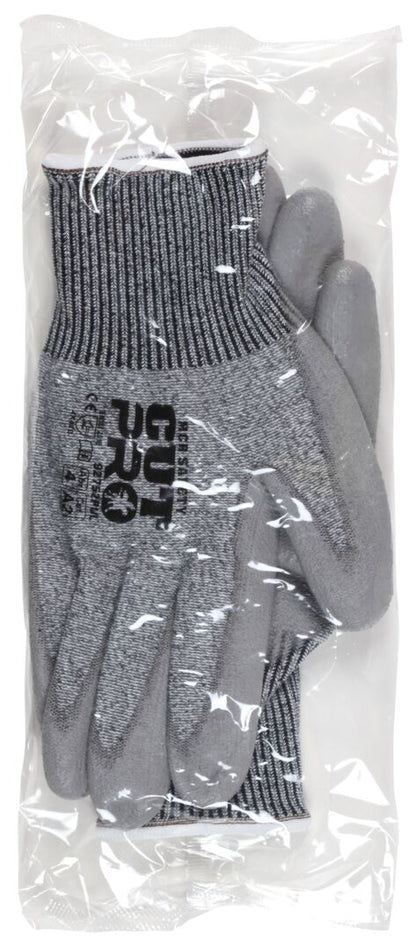 92752PU - MCR Safety CutPro® - 13-Gauge HyperMax® HPPE Shell - Cut Resistant Work Gloves - Polyurethane (PU) Coated Palm and Fingertips