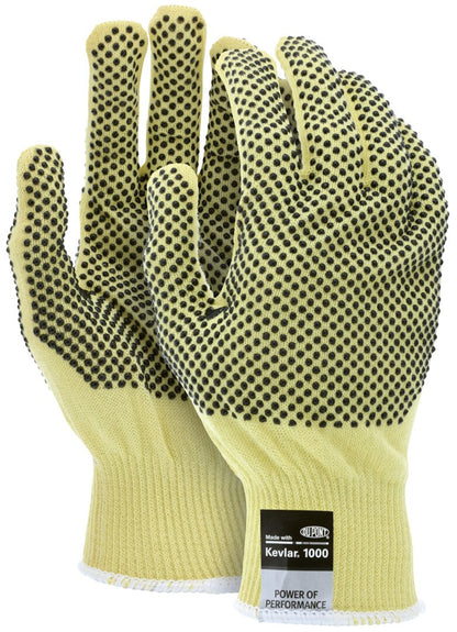9396 - MCR Safety CutPro® - 13 Gauge Dupont™ Kevlar® Aramid Shell - Cut Resistant Work Gloves - PVC Dots on Both Sides