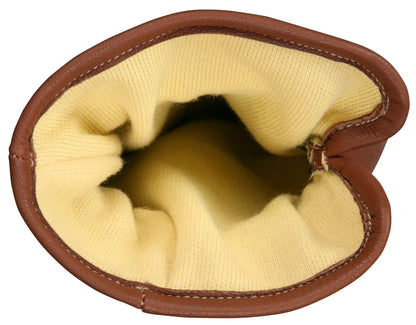 MU3624K - Mustang Utility Leather Drivers Work Gloves - Premium A Grade Grain Goatskin - Double Palm - Lined and Sewn with DuPont™ Kevlar® - Wing Thumb - This FR Glove has an Arc Rating of 61.4 cal/cm²
