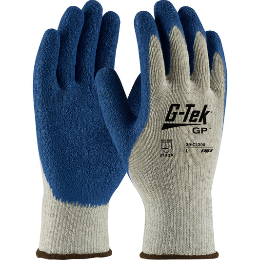 G-Tek® Premium Weight Seamless Knit Polyester/Cotton Glove with Latex Coated Crinkle Grip on Palm & Fingers