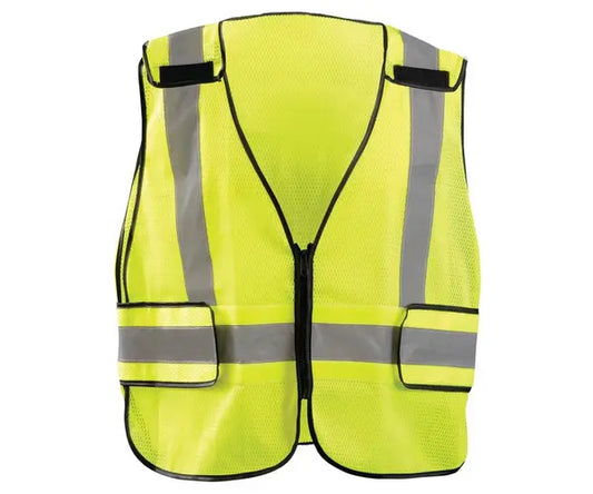 Occunomix Mesh Public Safety Breakaway Vest W/Dor Plain Hi-Vis Safety Vests Yellow R model LUX-PS-DOR-R