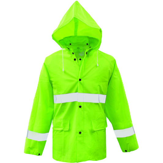 Boss® Lined PVC Rain Jacket .35MM, High-Vis Fluorescent Green
