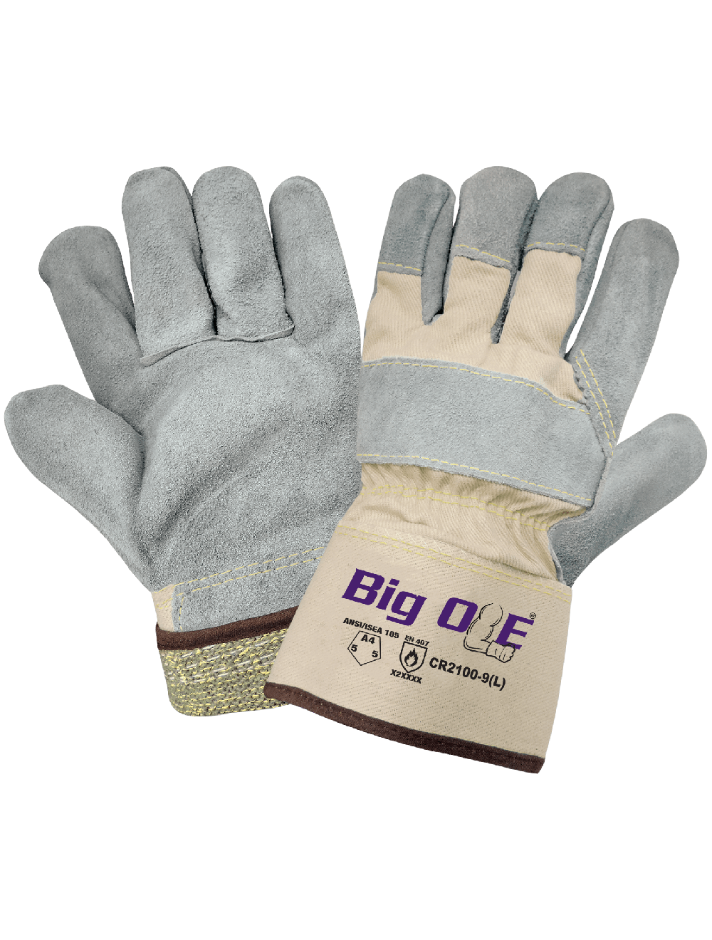 Big CR2100-8 Chemical Handling Gloves - cut level A4 - tan