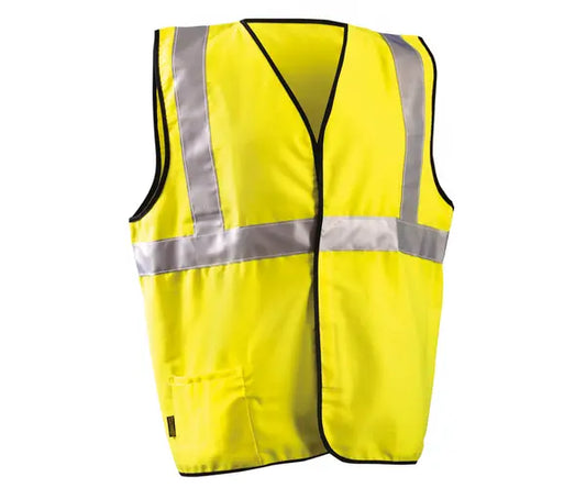 Occunomix Flame Resistant Single Stripe Solid Vest Flame Resistant Safety Apparel Yellow M model FR-VCR1112-YM