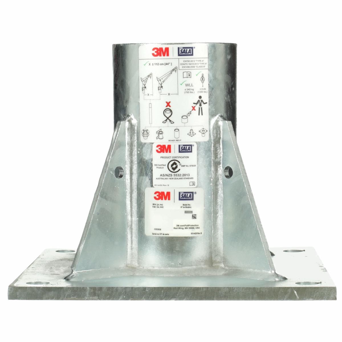3M™ DBI-SALA® Confined Space Floor Mount Base Galvanized 8000095