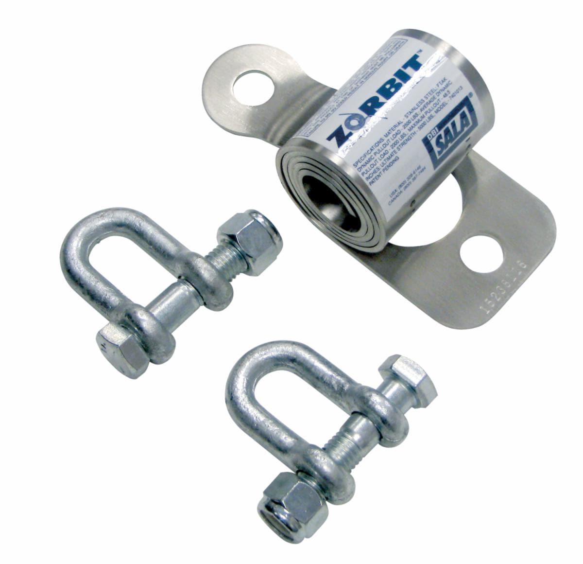 3M™ DBI-SALA® Metal Horizontal Lifeline Energy Absorber with Hardware Kit 7401031, 2 Shackles