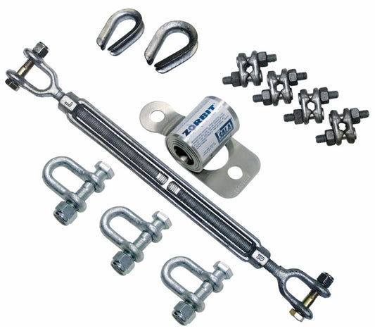 3M™ DBI-SALA® Metal Horizontal Lifeline Energy Absorber with Hardware Kit 7401033, 3 Shackles, Turnbuckle, Cable Clips