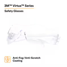 3M™ Virtua™ Protective Eyewear 11329-00000-20 Clear Anti-Fog Lens, Clear Temple 20 EA/Case
