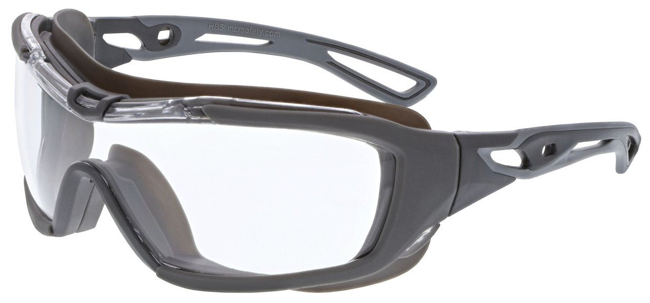 MCR Safety HB5 - Hydroblast® HB5 Series - Premium MAX6® Anti-fog Lens Coating - Soft TPR Goggle Designed Seal - ANSI D3, D4, and D5 Rated - Elastic Strap Connects to Temples - Strap Included — manufacturer image 6