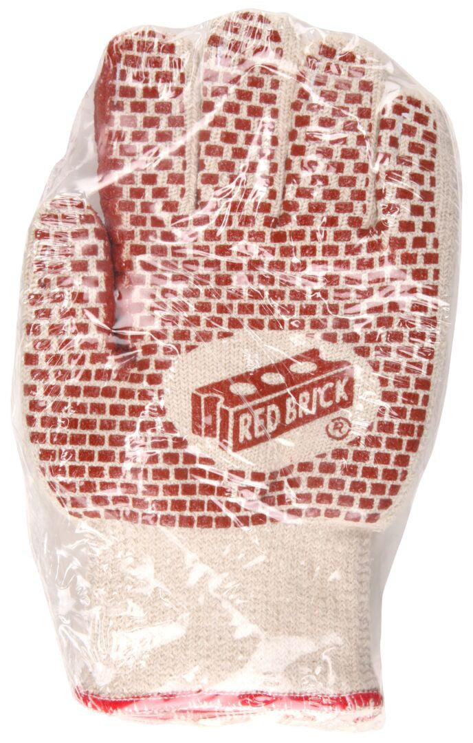 VP9462K - Red Brick® Terrycloth Work Gloves - Heavyweight 2-Ply Construction - Loop-in Terrycloth - Nitrile Blocks on Two Sides - Heat-Resistant Gloves - Ladies Sizing - Vending Packaged - Nitrile Blocks Provide Better Gripping Power