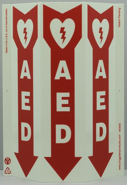ZING Safety Sign "Aed" Triview Slim - Glow - official Zing product image 1