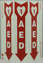 ZING Safety Sign "AED" Triview Slim 3-Sided Glow, French Version Of Aed Sign
