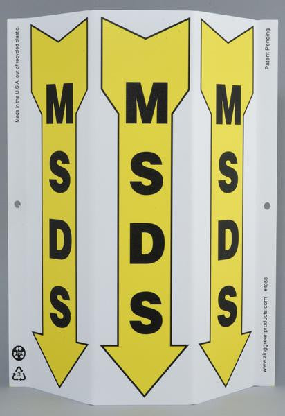 ZING Safety Sign "Msds" Triview Slim - official Zing product image 1
