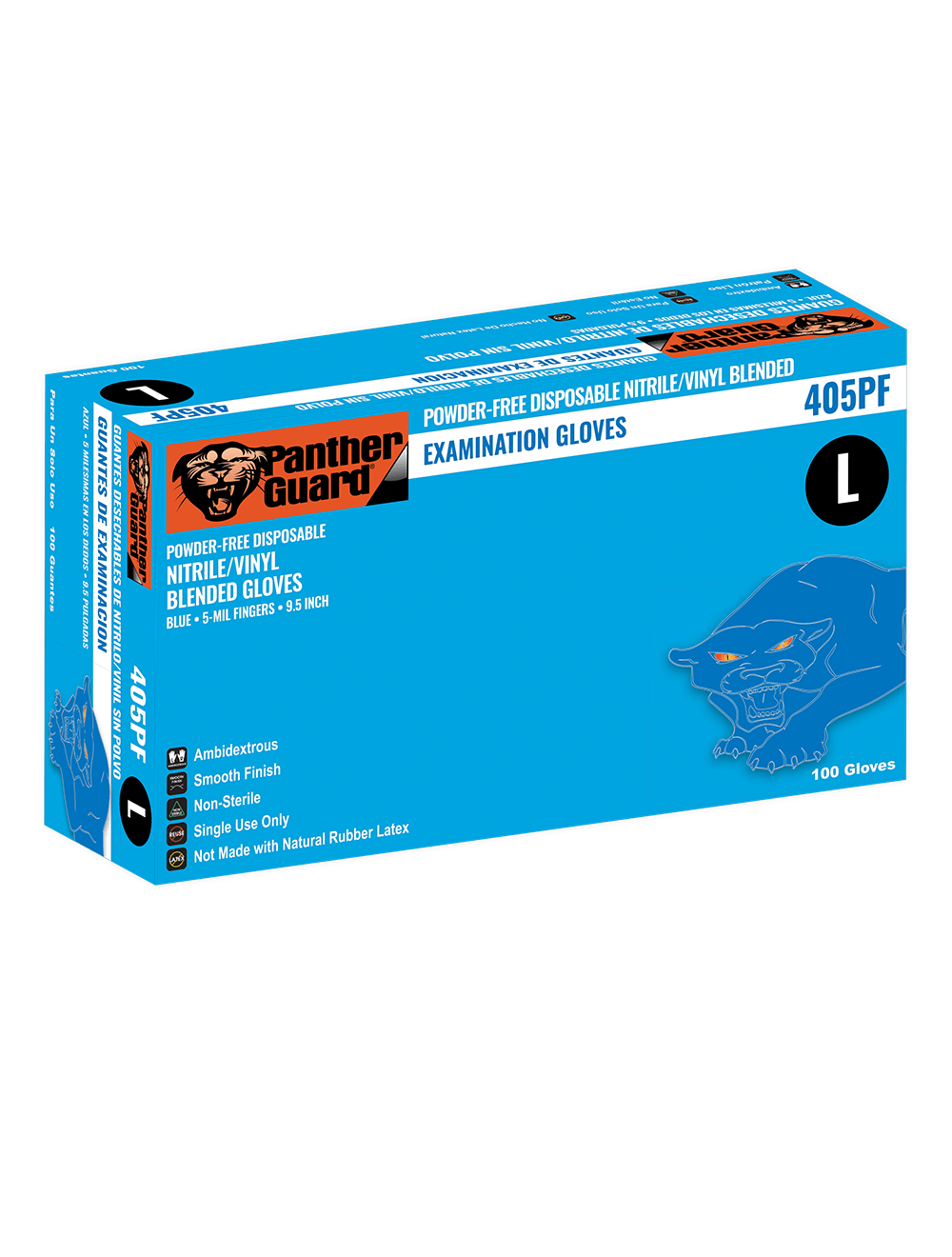 Panther-Guard® - 405PF - Disposable Gloves - nitrile coating - blue