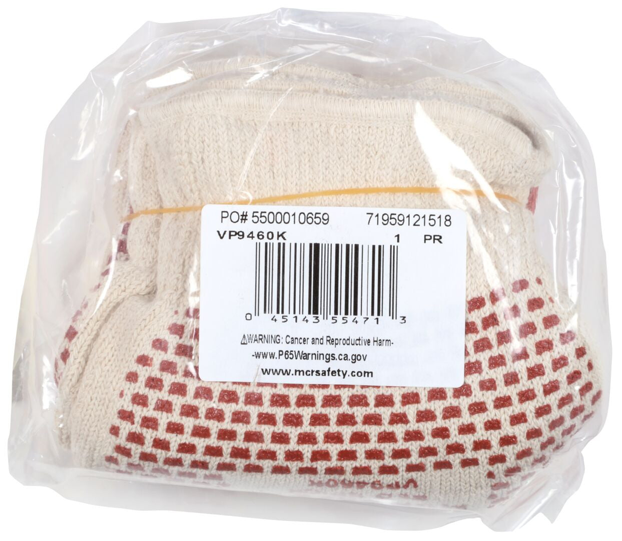 VP9460K - Red Brick® Terrycloth Work Gloves - Heavyweight 2-Ply Construction - Loop-in Terrycloth - Nitrile Blocks on Both Sides - Heat-Resistant Gloves - Vending Packaged