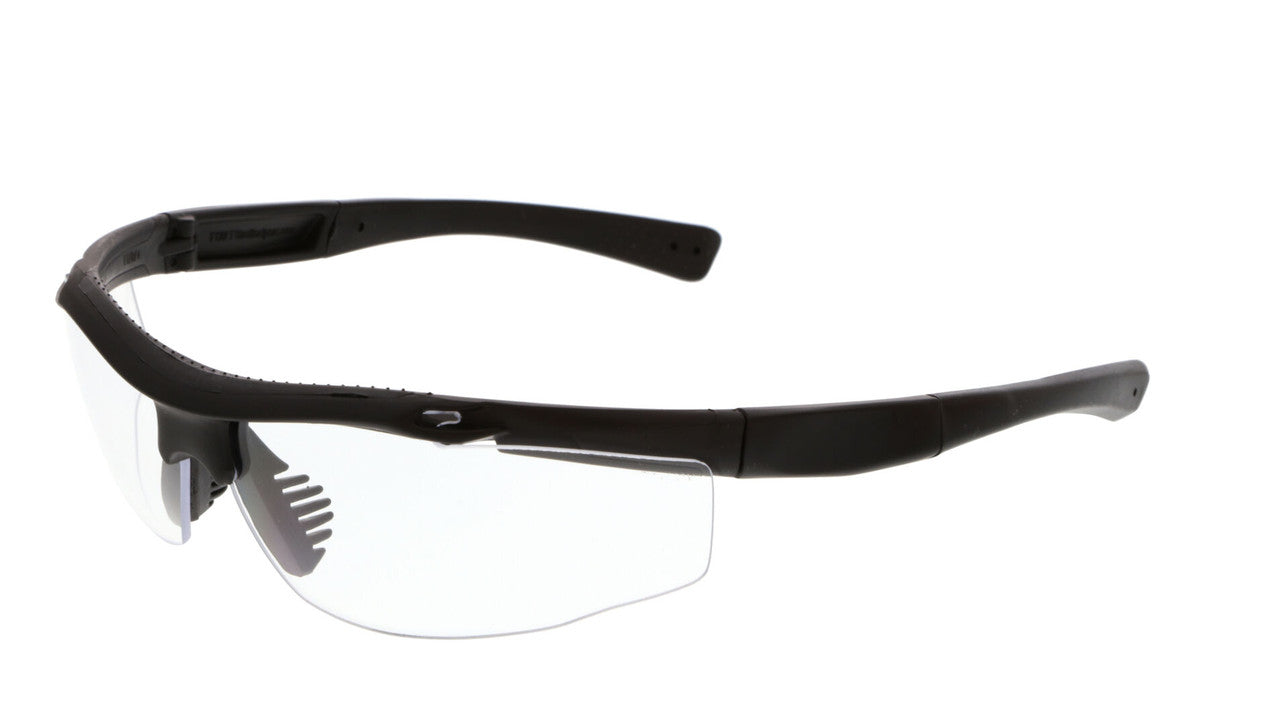 MCR Safety T122 - T122 Safety Glasses - Tactical Black Frame Color - Co-Injected Permanent TPR Nose Piece - Meets Military MIL-PRF-32432 Standard — manufacturer image 3