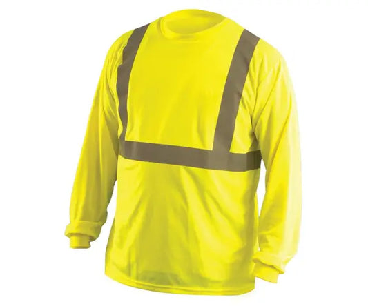 Occunomix Long Sleeve Wicking Birdseye T-Shirt Hi-Vis Shirts Orange S model LUX-LSET2B-OS