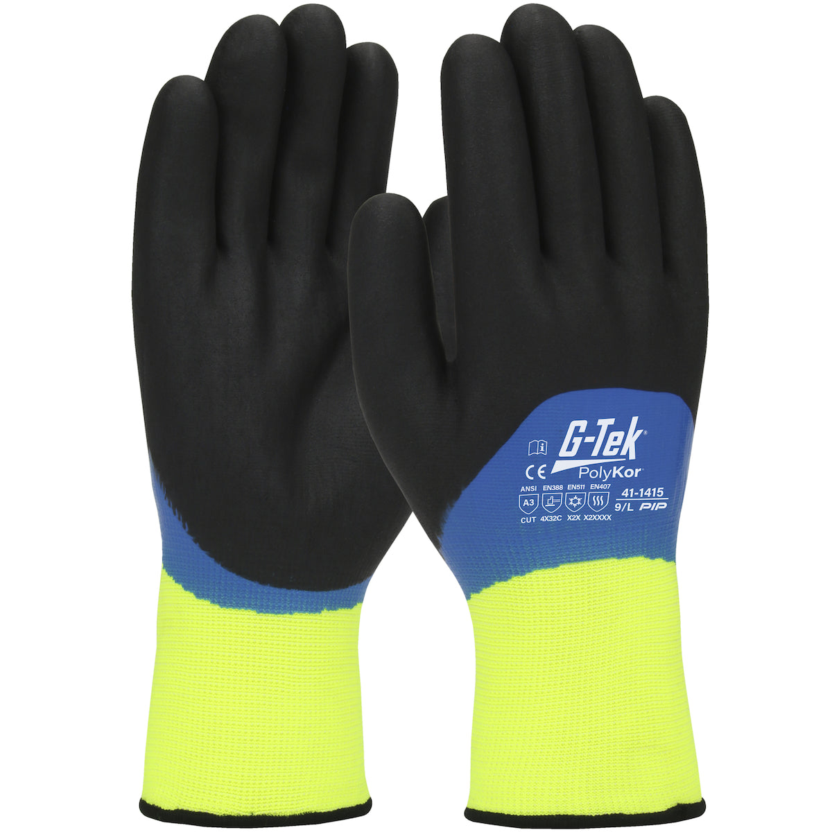G-Tek 41-1415 – Seamless Knit PolyKor® Blend Glove with Acrylic Liner and Double-Dipped Nitrile Foam Grip on Full Hand - Touchscreen Compatible