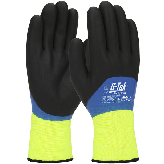 G-Tek 41-1415 – Seamless Knit PolyKor® Blend Glove with Acrylic Liner and Double-Dipped Nitrile Foam Grip on Full Hand - Touchscreen Compatible