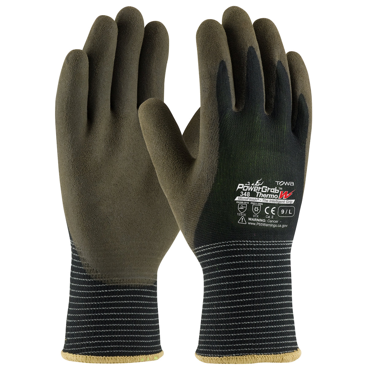 Towa 41-1430 – Seamless Knit Polyester Glove with Acrylic Liner and Latex MicroFinish Grip on Palm & Fingers