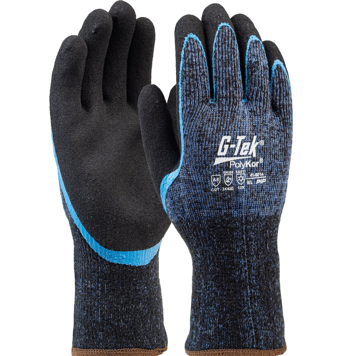 G-Tek 41-8014 – Seamless Knit Single-Layer PolyKor®/ Acrylic Blend Glove with Double-Dip Latex MicroSurface Grip on Palm & Fingers
