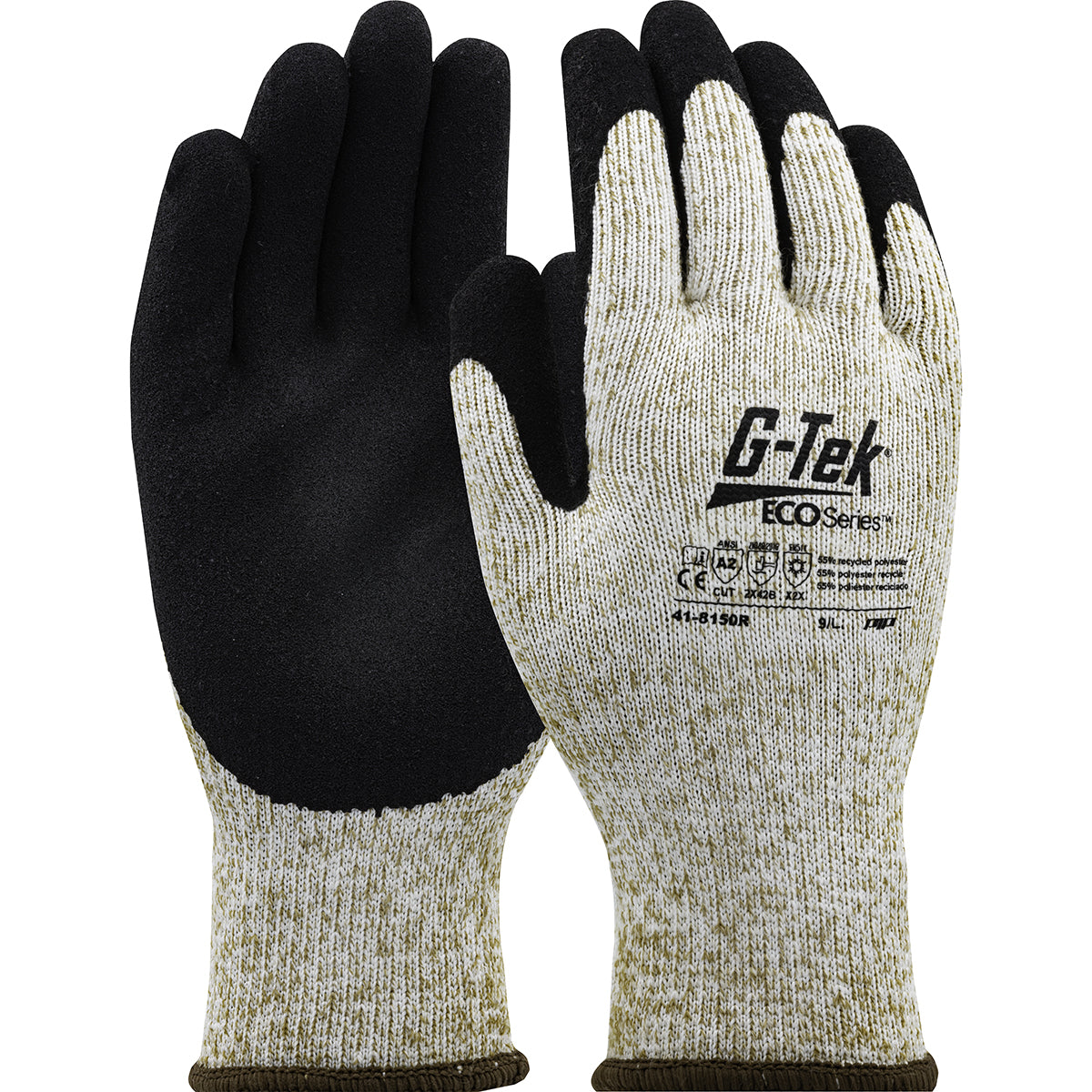 G-Tek® ECO Series™: Seamless Knit Recycled Yarn / Acrylic Blended Glove with Latex MicroSurface Grip on Palm & Fingers