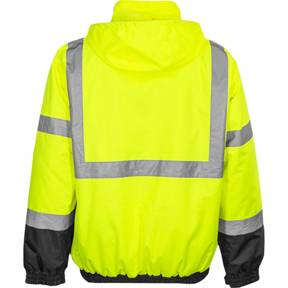 PIP Reflective Apparel 413GT ANSI Type R Class 3 Waterproof Bomber Jacket with Quilted Fleece Liner
