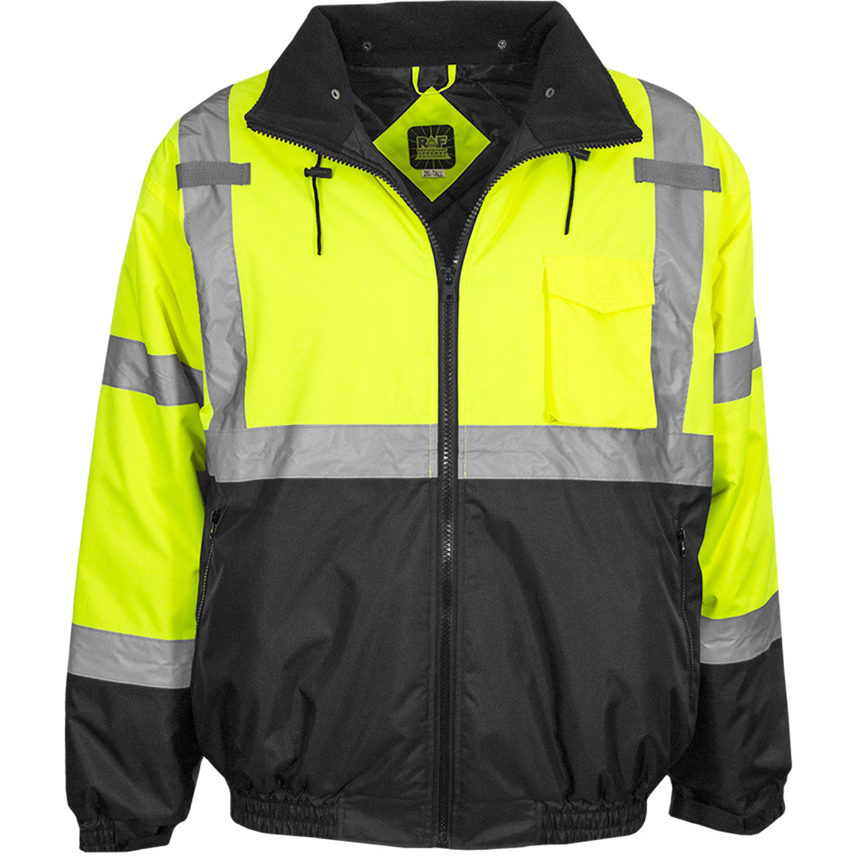 PIP Reflective Apparel 413GT ANSI Type R Class 3 Waterproof Bomber Jacket with Quilted Fleece Liner