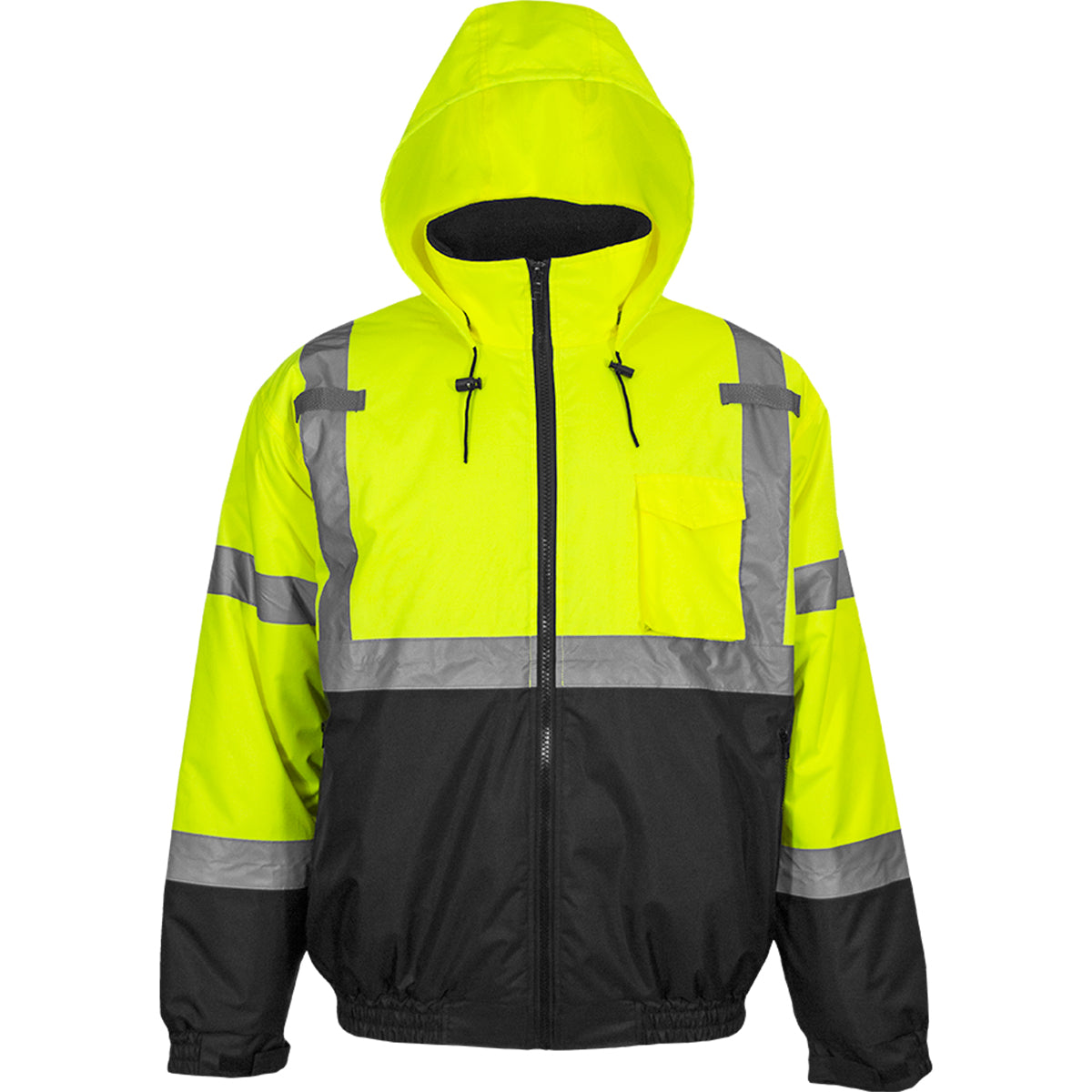 PIP Reflective Apparel 413GT ANSI Type R Class 3 Waterproof Bomber Jacket with Quilted Fleece Liner