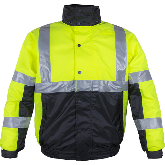 PIP Reflective Apparel 414ST ANSI Type R Class 3 Bomber Jacket with Hood - Outer Shell