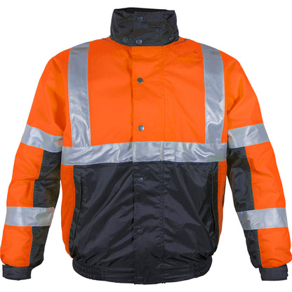 PIP Reflective Apparel 414ST ANSI Type R Class 3 Bomber Jacket with Hood - Outer Shell
