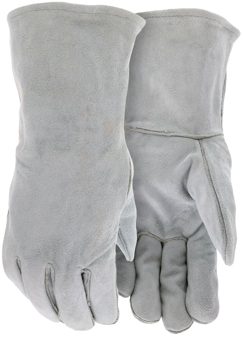 Cowhide Split Leather Welding Gloves, Fleece Lined, Wing Thumb, Ladies