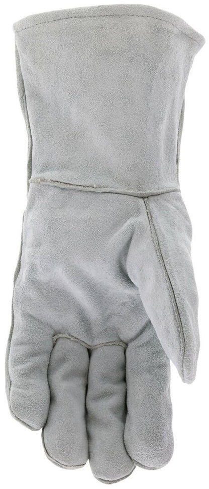 Cowhide Split Leather Welding Gloves, Fleece Lined, Wing Thumb, Ladies