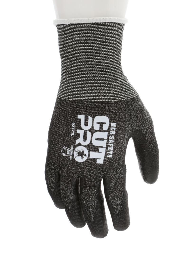 92721 - MCR Safety CutPro® - 21-Gauge HyperMax® HPPE Shell Cut - Abrasion and Puncture Resistant - Polyurethane (PU) Coated Palm and Fingertips - Extreme Dexterity with Excellent Cut Resistance