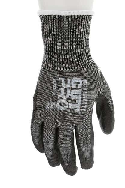 92723PU - MCR Safety CutPro® - 13 Gauge HyperMax® HPPE Shell - Cut, Abrasion and Puncture Resistant - PU Coated Palm and Fingertips - Black Polyurethane Coating adds Abrasion Resistance