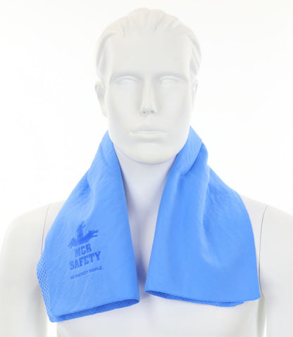 MCR Safety CGT03 - MCR Safety Cooling Gear - 1 Piece Blue Cooling Towel - Lightweight PVA Fabric - Machine Washable - Measures 30 x 14 Inches - Reusable Container to Safely Store After Use — manufacturer image 2