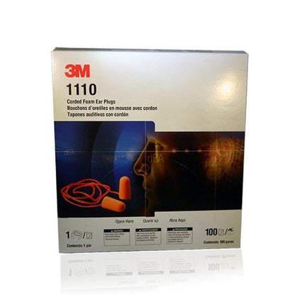 3M™ Foam Earplugs 1110, Corded, 500 Pair/Case