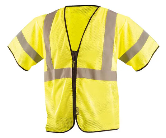 Occunomix Mesh Standard Vest W/Zipper Hi-Vis Safety Vests Orange S/M model ECO-GCZ3-OS/M