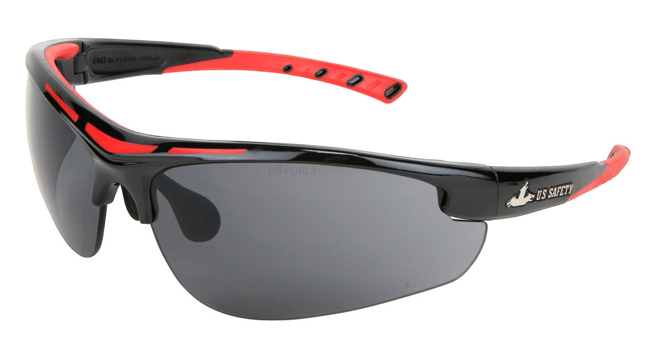 MCR Safety DM2 - Dominator™ DM2 Safety Glasses - Comfortable TPR Temples - TPR Brow Guard - Adjustable Wire Core Nose Pads — manufacturer image 4