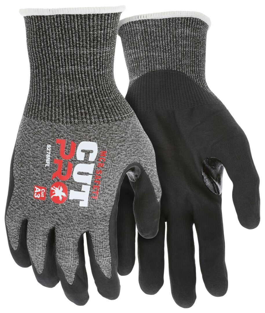 VP9278NF - Vending Packaged - MCR Safety CutPro® - 18-Gauge HyperMax® HPPE Shell - Cut, Abrasion and Puncture Resistant Work Gloves - Nitrile Foam Coated Palm and Fingertips - Reinforced Thumb Crotch