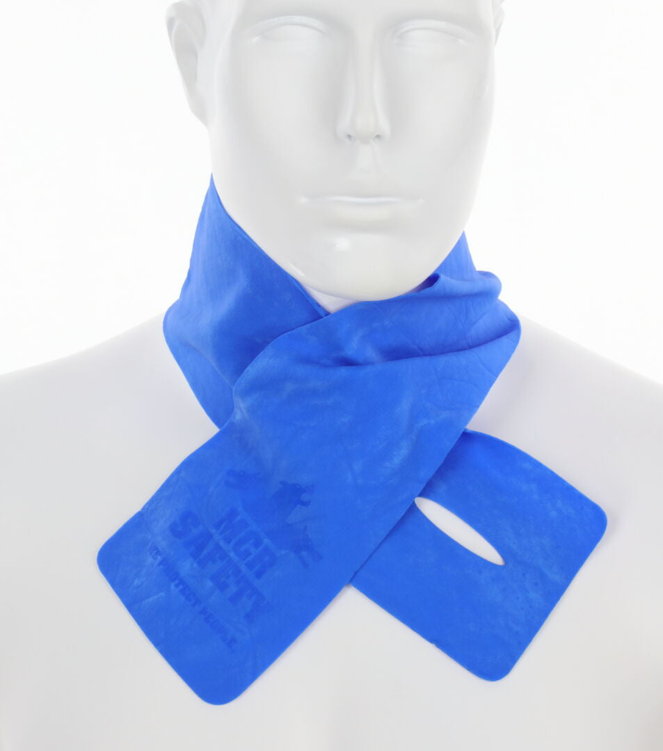MCR Safety CGNW03 - MCR Safety Cooling Products - 1 Piece Blue Cooling Neck Wrap - Lightweight PVA Fabric - Machine Washable - Measures 30 x 4 Inches - Reusable Container to Safely Store After Use — manufacturer image 2