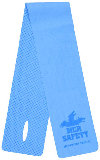MCR Safety CGNW03 - MCR Safety Cooling Products - 1 Piece Blue Cooling Neck Wrap - Lightweight PVA Fabric - Machine Washable - Measures 30 x 4 Inches - Reusable Container to Safely Store After Use