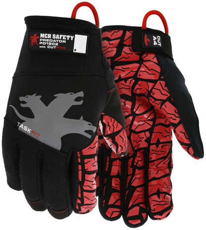 PD1902 - Predator® TaskFit™ Mechanics Gloves - HyperMax® HPPE Cut-Resistant Palm Liner - Synthetic Leather Palm - Silicone Tread Grip - Box Handling Glove - Super Stretch Knuckle Region for Greater Comfort