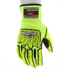 FF2931 - MCR Safety Predator® Mechanics Work Gloves - HyperMax® HPPE Cut Resistant Palm Liner - Hi-Vis Lime Two-Way Spandex Glove Back - MaxGrid™ Reinforced Palm - D3O® Padded Palm - Predator® PD6 Back of Hand TPR for Impact Protection