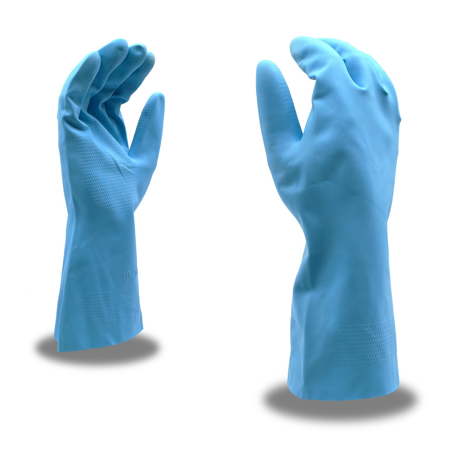 Cordova Blue Flock-lined Latex, Rolled Cuff, Med #4260