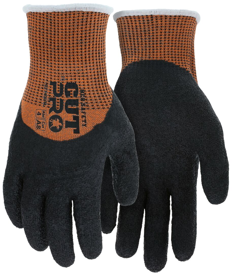 92743LT - MCR Safety CutPro® - 13 Gauge HyperMax® HPPE Shell - Cut Resistant Work Gloves - Crinkle Latex Palm and Over the Knuckles - High Cut Rating and Excellent Gripping Power